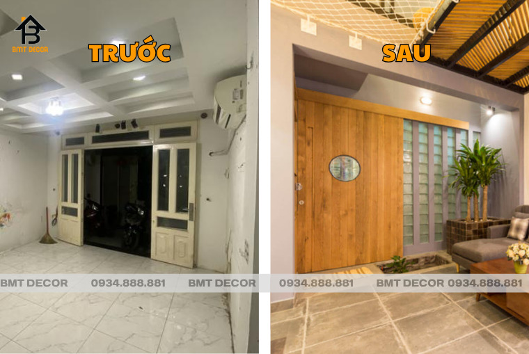 H&igrave;nh ảnh so s&aacute;nh trước v&agrave; sau khi sử dụng dịch vụ sửa nh&agrave; trọn g&oacute;i BMT